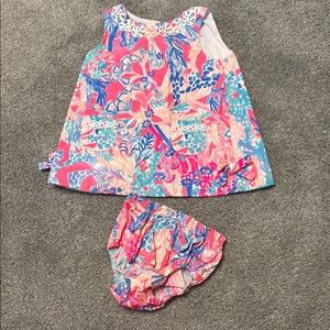 Lilly Pulitzer Pink and Blue Floral Kids Dress